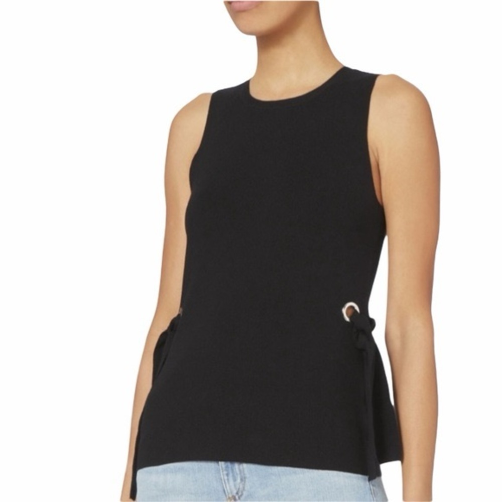 INTERMIX Top‎ Black Leigh Grommet Sleeveless Size Small